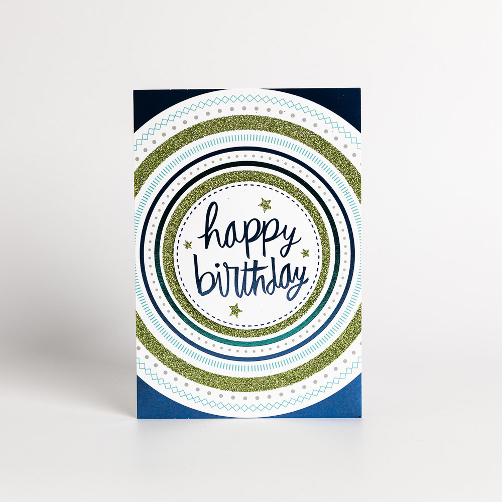 Gold Glitter Happy Birthday Card